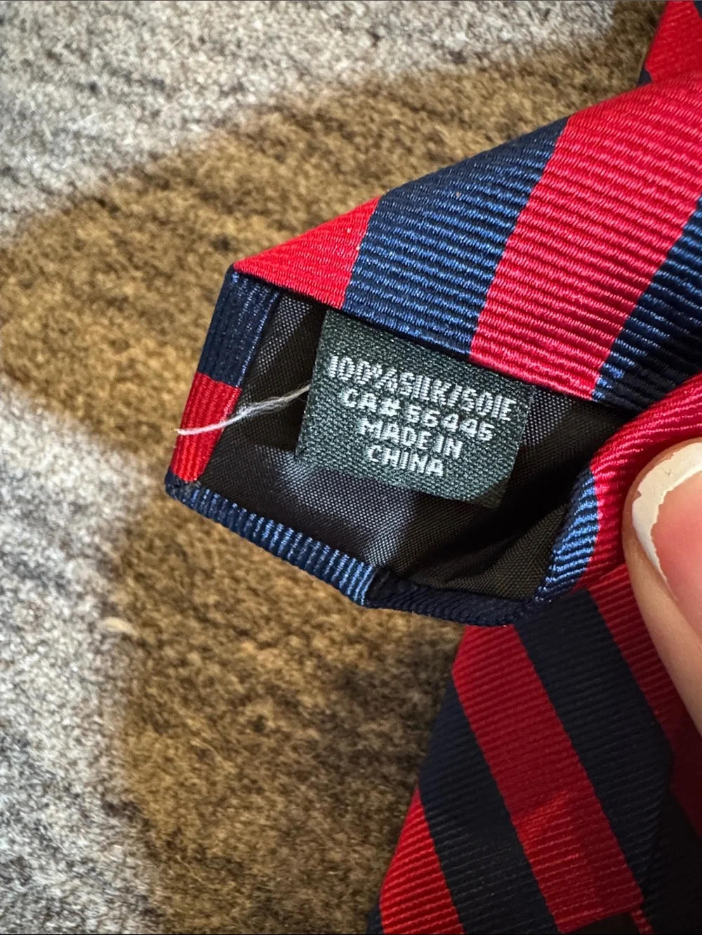 J.Crew silk tie slim Red Navy